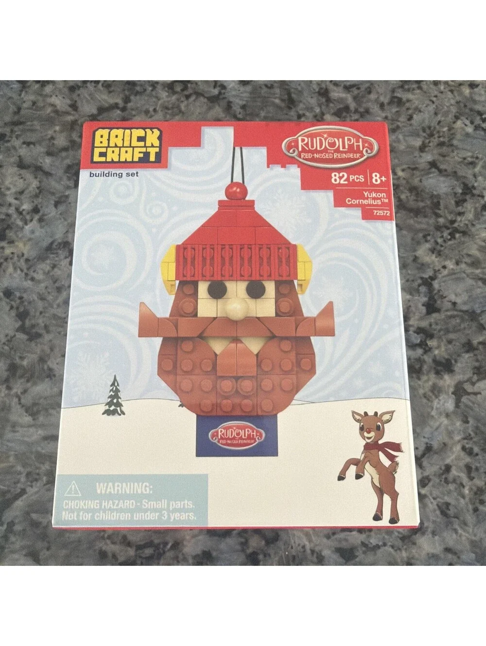BRICKCRAFT Rudolph the Red Nosed Reindeer Yukon Cornelius Figure Ornament Set